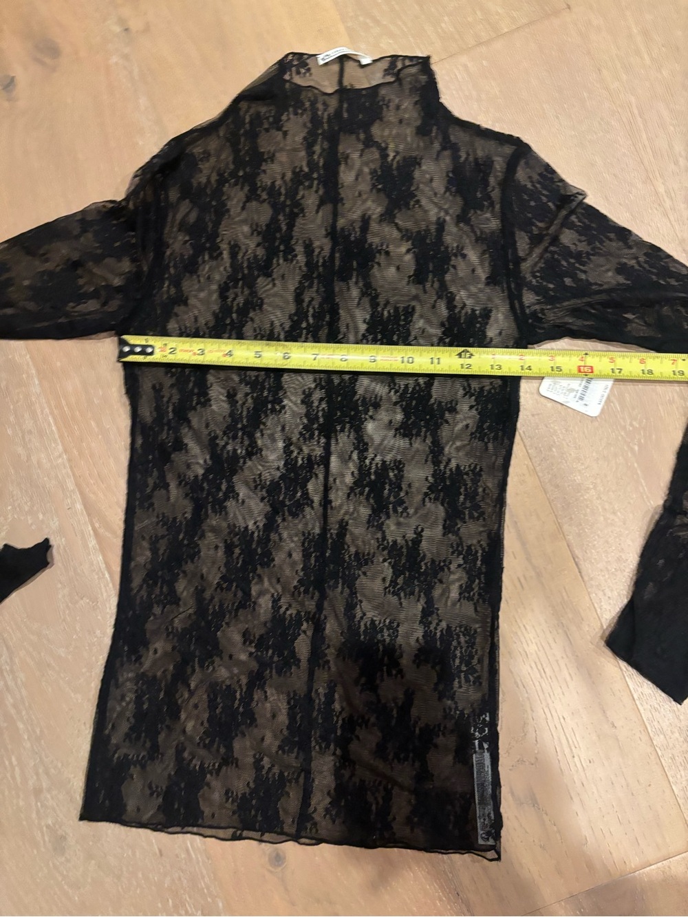 Free People Lady Lux Floral Mesh Layering Top lace Medium NWT Black - Picture 10 of 12